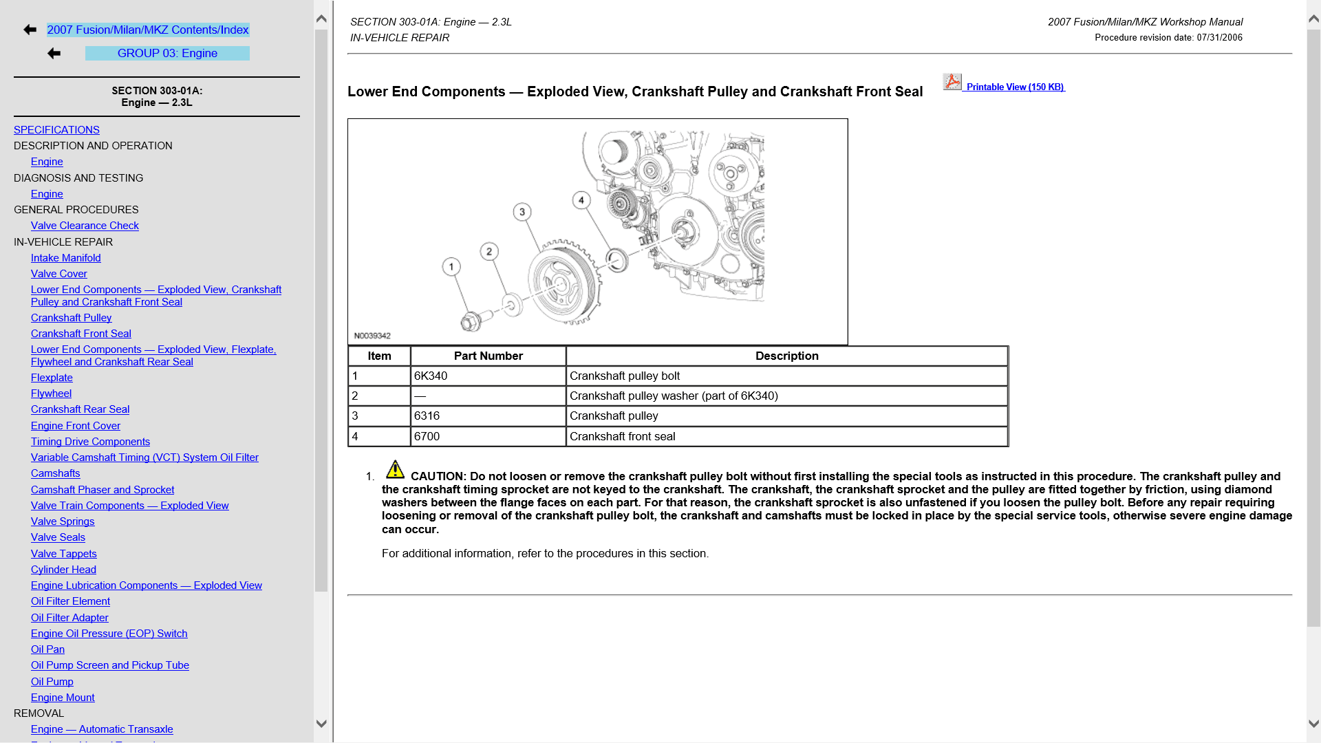 Ford Fusion 2007 Workshop Manual - Tutalleronline - 4