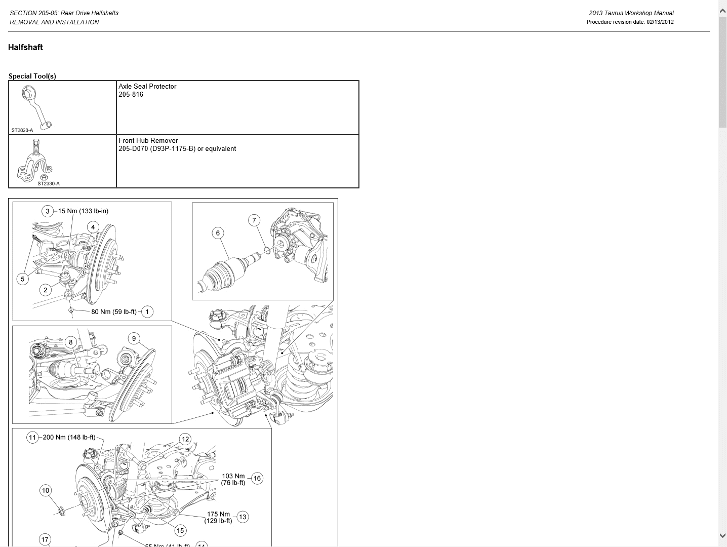 Ford Taurus 2013 workshop manual - Tutalleronline - 5