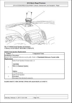 Buick Regal 2014 Workshop Manual - Tutalleronline - 5