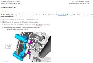 Ford Taurus 2014 Workshop Manual - Tutalleronline - 4